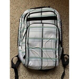Hurley Laptop Backpack White Blue Plaid
